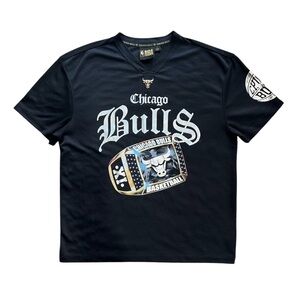 Chicago Bulls Basketball NBA Black Jersey V Neck Quick Dry Shirt Large Primark